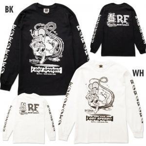 ラットフィンク tシャツ メンズ 長袖 アメカジ 白 黒 大きい ムーンアイズ コラボ S M L XL 綿 rat fink 30代 40代 50代 おしゃれ 綿 100% uネック｜funandfunny