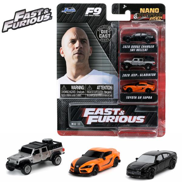 安売り Jadatoys ワイルドスピード9 ミニサイズ３台ミニカーセット Nano Hollywood Rides Fast Amp