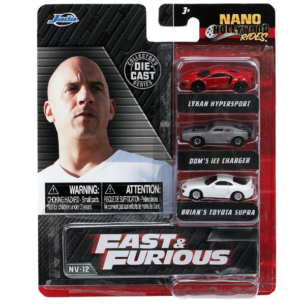 JADATOYS ワイルドスピード 9 ミニカー セット 3台 Nano Hollywood Rides FAST & FURIOUS 3-PACK NV-12  ジェットブレイク チャージャー スープラ｜funandfunny｜02