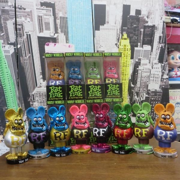 RAT FINK フィギュア ソフビ メタリックブルー ピンク Amazon.co.jp: FUNKO Wacky Wobbler RAT FINK （メタリックブルー