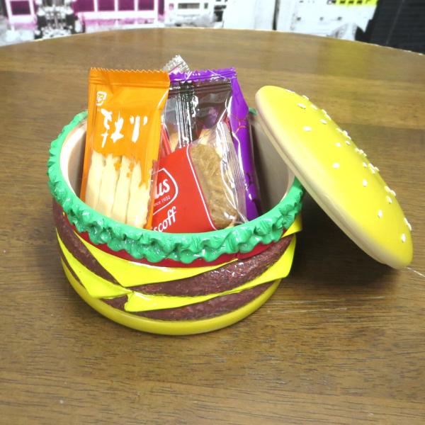 海*ん様 ハンバーガー型マルチケース（大） マルチコンテナ ハンバーガー 小物入れ ハンバーガー型のレジン製小物