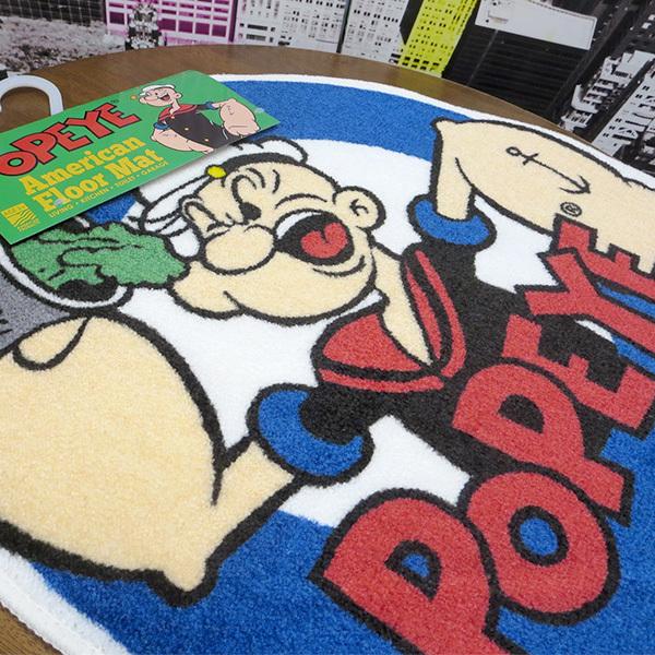 ポパイ アメリカン フロアーマット 滑り止め加工 φ580mm グッズ 玄関