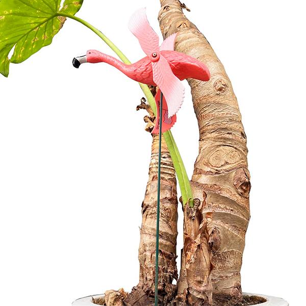 ガーデンディスプレイ ピンクフラミンゴ ウインドミル 2体セット PINK