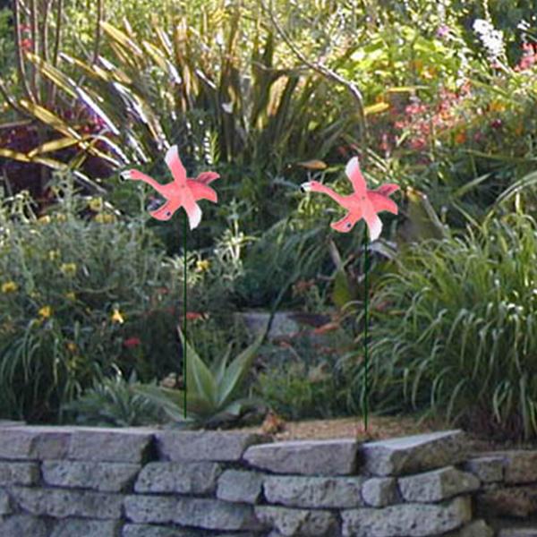 ガーデンディスプレイ ピンクフラミンゴ ウインドミル 2体セット PINK