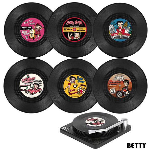 BETTY BOOP（ベティ ブープ） レコード コースター セット 6枚 入り