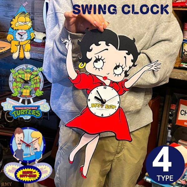 珍しいBetty poppoのジャンク掛け時計 BETTY BOOP（ベティ ブープ） スウィングクロック 振り子時計 ベティー