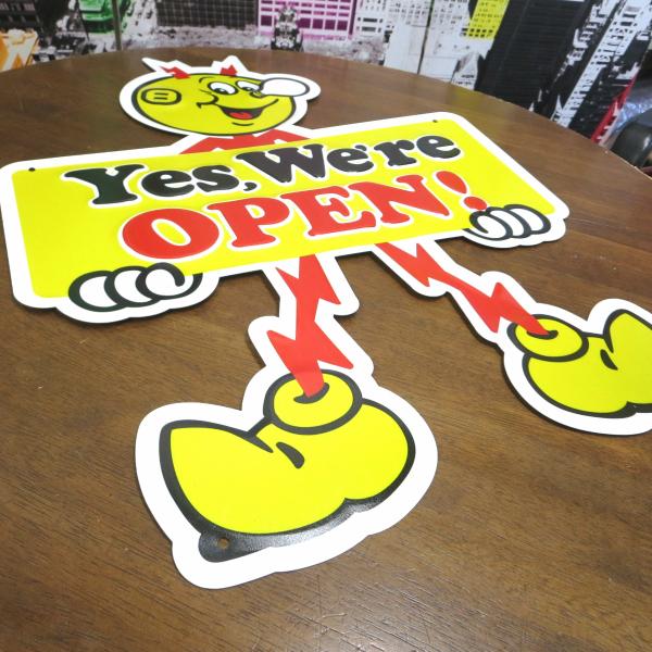 アメリカン エンボス メタルサイン FEPC - OPEN レディ・キロワット