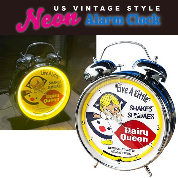 アラームクロック ネオンライト付き デイリー クイーン アメリカン