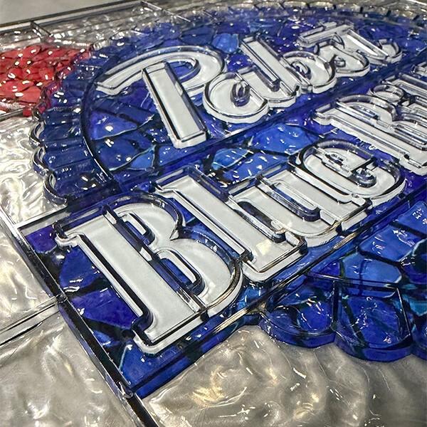 パブスト ブルーリボン ビール 看板 パブストビール ステンドグラス