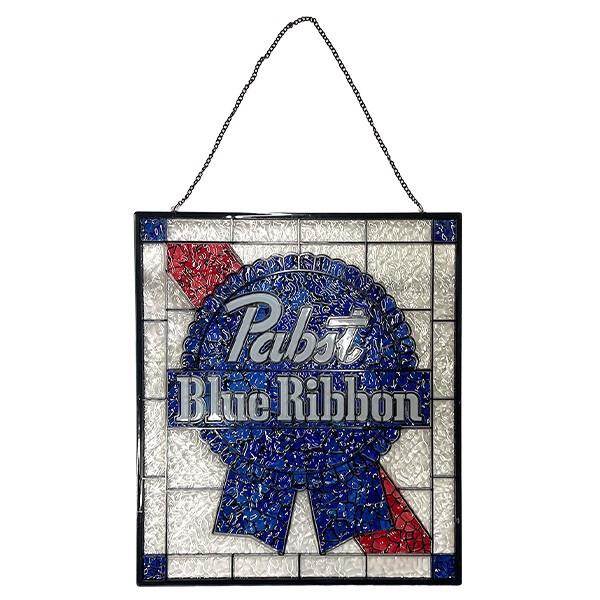 希少品！ Pabst Blue Ribbon パブスト ブルー リボン 壁掛け パブスト ブルーリボン ビール 看板 パブストビール ステンドグラス