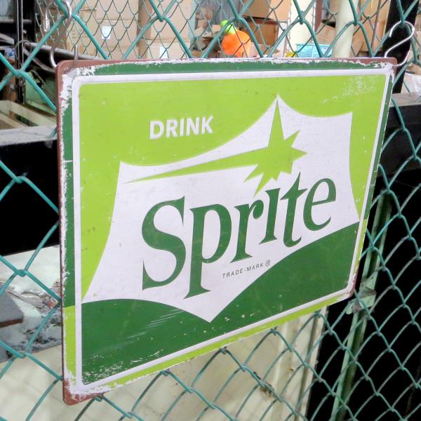 Coca Cola（コカコーラ） スプライト ブリキ看板 看板 エンボス メタル