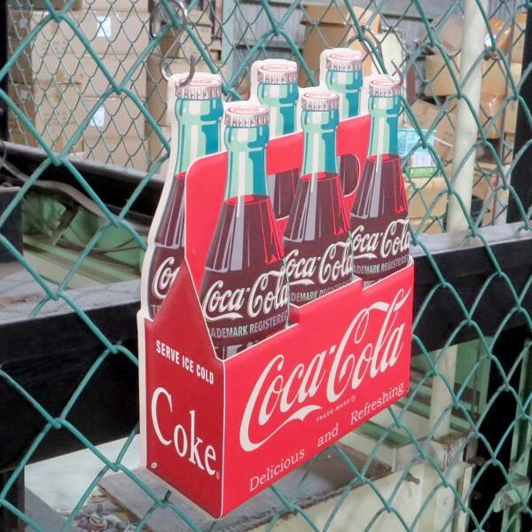 Coca Cola（コカコーラ） 看板 グッズ ブリキ看板 瓶 6本 ボドル