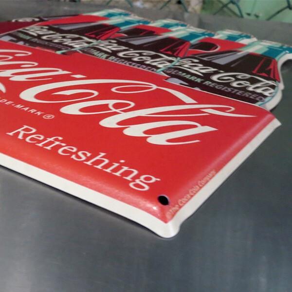 Coca Cola（コカコーラ） 看板 グッズ ブリキ看板 瓶 6本 ボドル