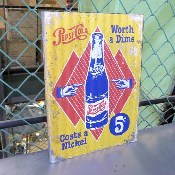 PEPSI（ペプシ） ブリキ看板 アメリカン アンティーク PEPSI - COLA