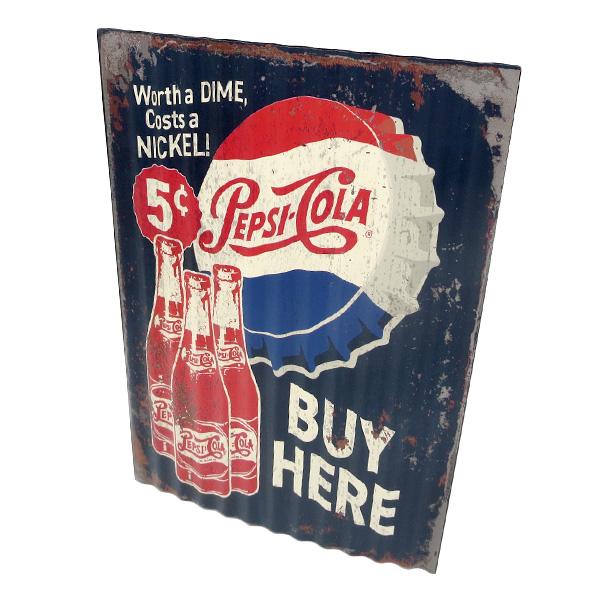 PEPSI（ペプシ） ペプシコーラグッズ ブリキ看板 アメリカン PEPSI