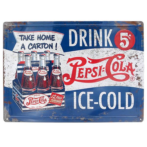 PEPSI（ペプシ） ペプシコーラグッズ ブリキ看板 アメリカン PEPSI