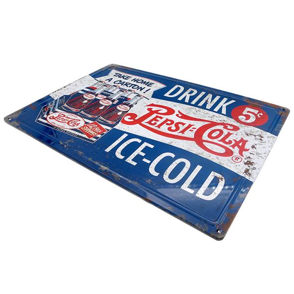 PEPSI（ペプシ） ペプシコーラグッズ ブリキ看板 アメリカン PEPSI