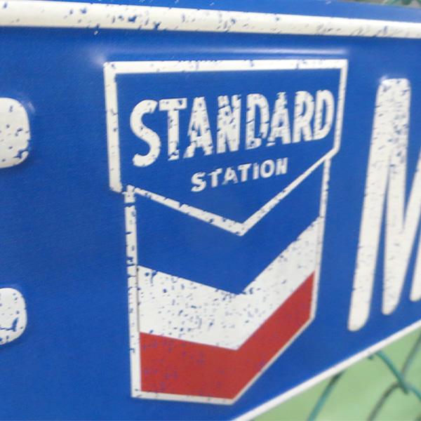 ブリキ看板 アメリカン ストリート スタンダード ステーショ ガレージ