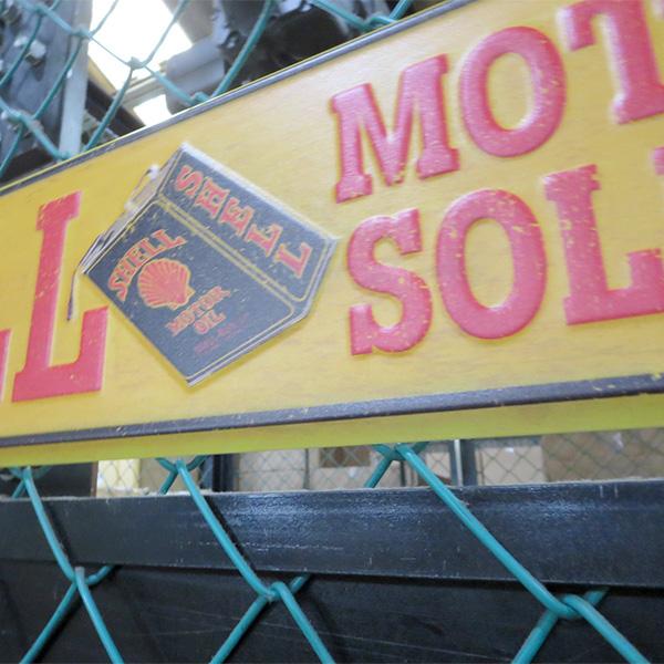 ブリキ看板 シェル 細長い 大型 アメリカン雑貨 アメリカン ガレージ