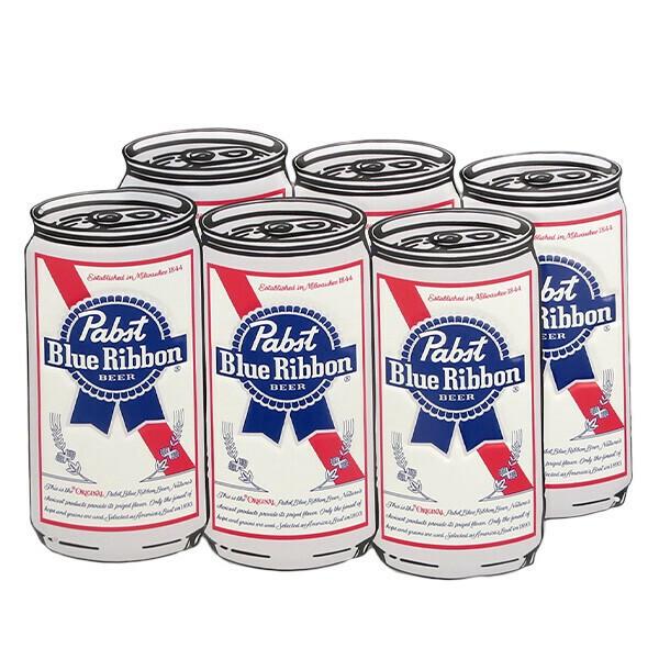 ブリキ看板 パブストブルーリボン ビール 缶 6本 パブスト グッズ