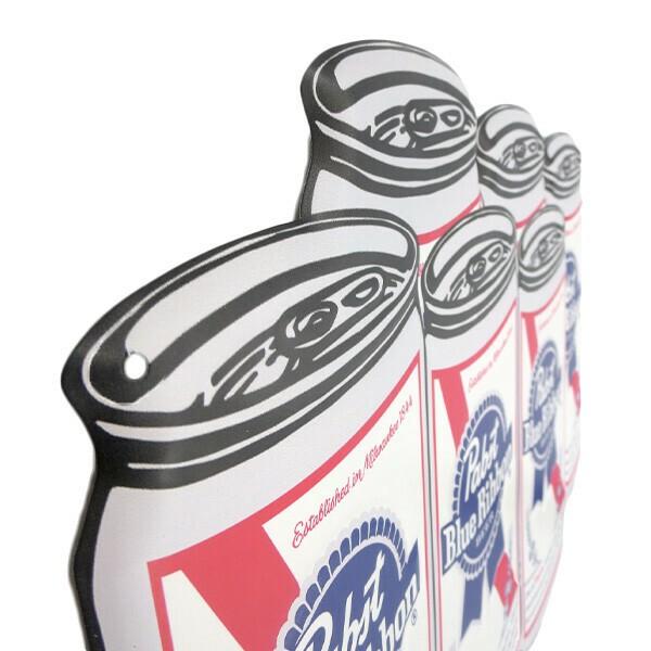 ブリキ看板 パブストブルーリボン ビール 缶 6本 パブスト グッズ