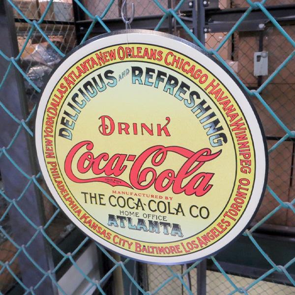 大人気　61cm コカコーラアメリカン雑貨 ブリキ看板　have a coke Coca Cola（コカコーラ） 看板 コカコーラグッズ ブリキ看板 ラウンド