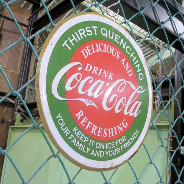 Coca Cola（コカコーラ） 看板 丸型 コカコーラグッズ ブリキ看板
