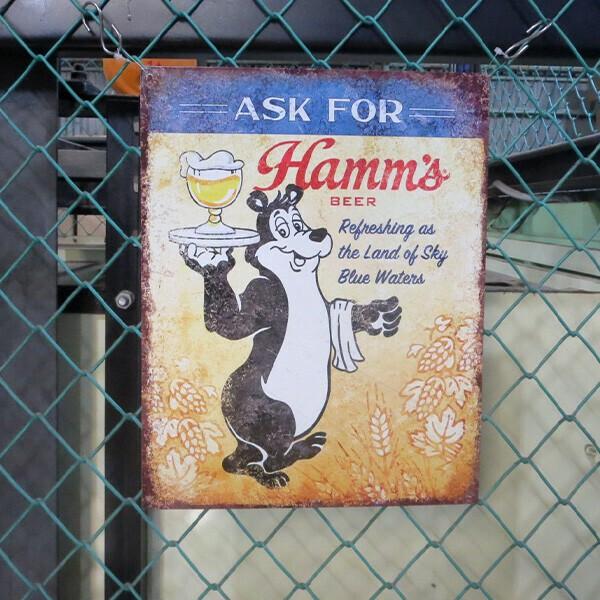 ハムズビール ブリキ看板 アメリカン ビール 看板 メタルサイン Hamm's