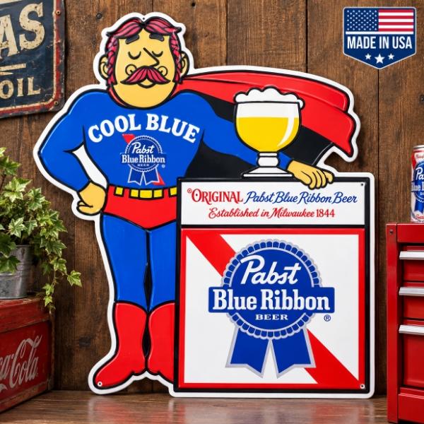 パブスト ビール 看板 アメリカン ブリキ看板 大型 ダイカット