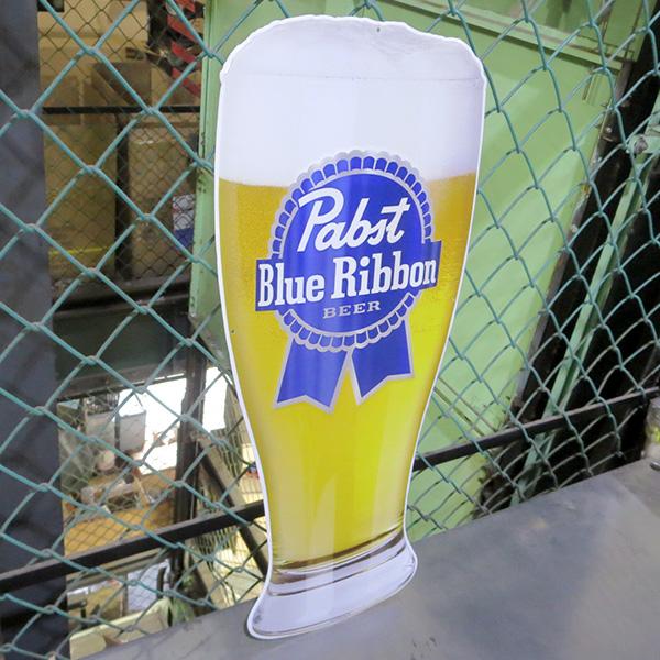 パブストビール ブリキ看板 大型 アメリカン アメリカン雑貨 おしゃれ ガレージ ダイカット エンボス メタルサイン Pabst Glass Blue Ribbon レトロ_6