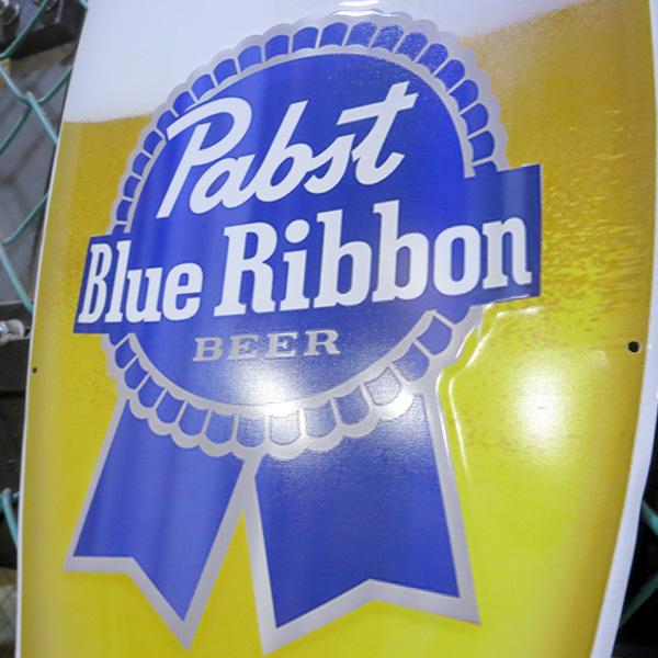 パブストビール ブリキ看板 大型 アメリカン アメリカン雑貨 おしゃれ ガレージ ダイカット エンボス メタルサイン Pabst Glass Blue Ribbon レトロ_8