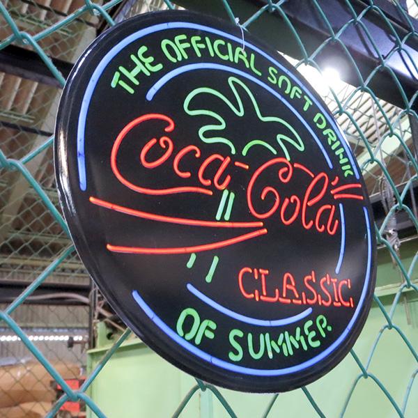 Coca Cola（コカコーラ） 看板 COCA COLA NEON ラウンド メタルサイン