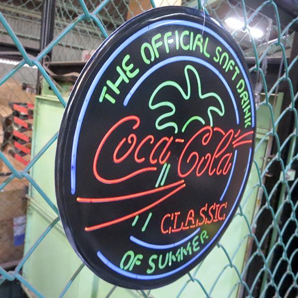 Coca Cola（コカコーラ） 看板 COCA COLA NEON ラウンド メタルサイン