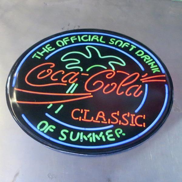 Coca Cola（コカコーラ） 看板 COCA COLA NEON ラウンド メタルサイン