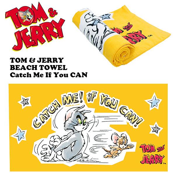 トム & ジェリー グッズ タオル ビーチタオル CATCH ME ! iF You CAN