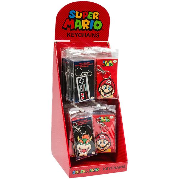 スーパーマリオ ラバーキーチェーン 4種アソートセット 約65mm