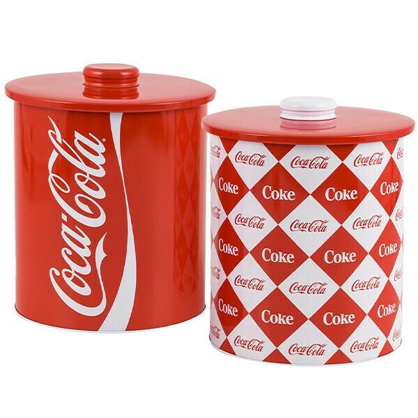 Coca Cola コカコーラ キャニスター 缶 2個セット 8.5インチ 丸