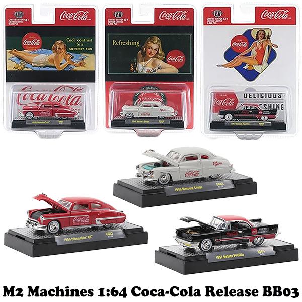 M2マシーン　コカ・コーラ　クリスマス　シボレー　3rd　カマロ 1/64 Coca Cola（コカコーラ） ミニカー 1/64 3台 セット M2 MACHINES 1:64