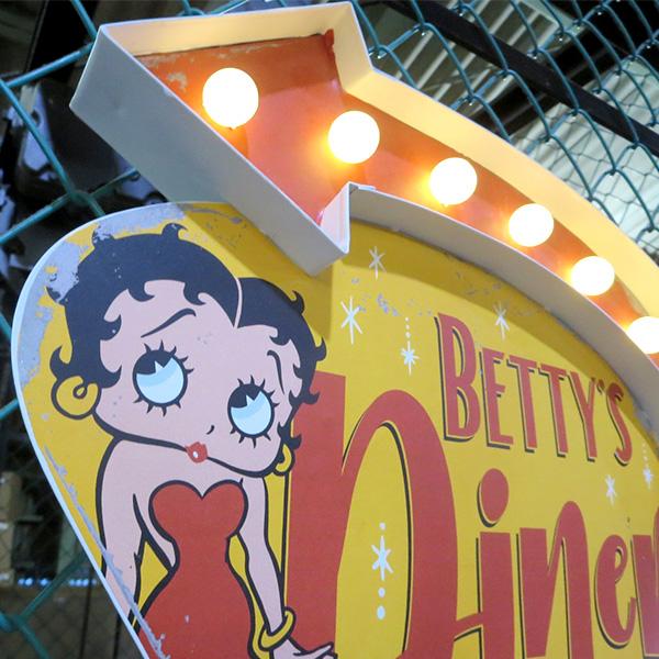 BETTY BOOP ベティちゃん グッズ 電飾看板 ブリキ看板 電球付き BETTY BOOP ベティちゃん グッズ 電飾看板 ブリキ看板 電球付き
