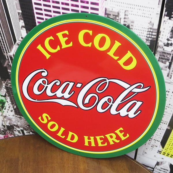 ブリキ看板 コカコーラ COKE SOLD HERE STREET ガレージ店舗
