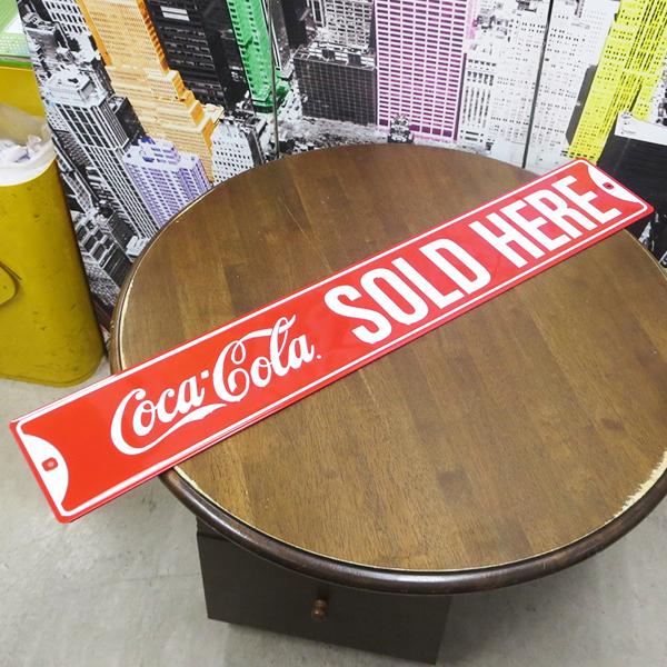 Coca Cola コカコーラ 看板 アメリカン雑貨 COKE SOLD HERE STREET コカ・コーラ ブリキ看板 ガレージ グッズ ...