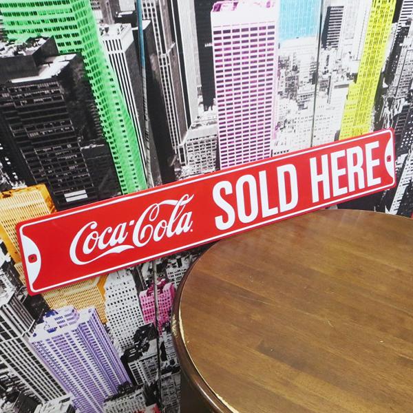 Coca Cola コカコーラ 看板 アメリカン雑貨 COKE SOLD HERE STREET コカ・コーラ ブリキ看板 ガレージ グッズ ...