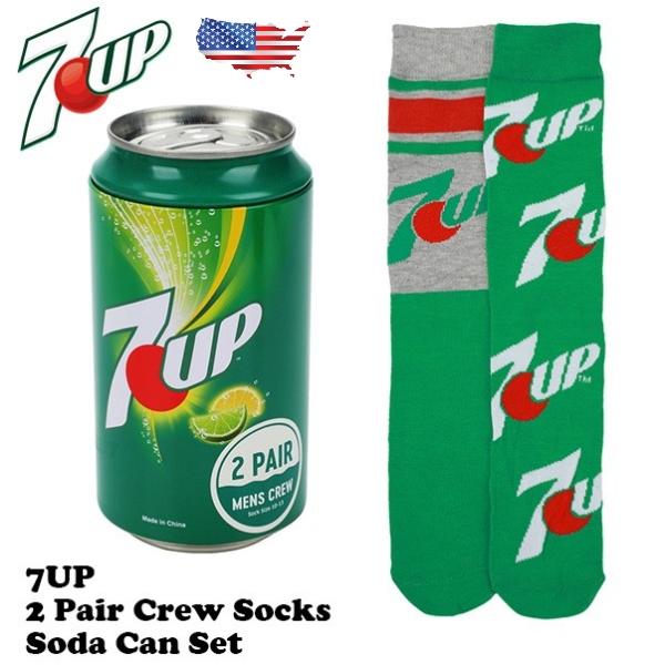 セブンアップ 缶 ソックス 靴下 2足セット 7UP グッズ ギフト ハイ