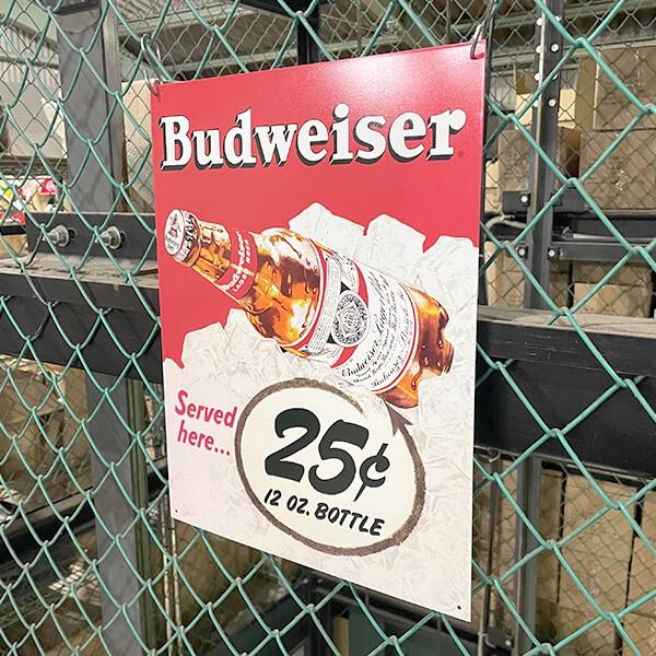 バドワイザー ビール ブリキ看板 メタルサイン BUDWEISER LABEL 25
