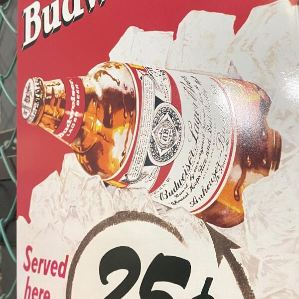 バドワイザー ビール ブリキ看板 メタルサイン BUDWEISER LABEL 25