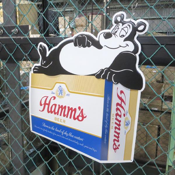 ハムズ ビール 看板 アメリカン ブリキ看板 大型 ダイカットエンボス 