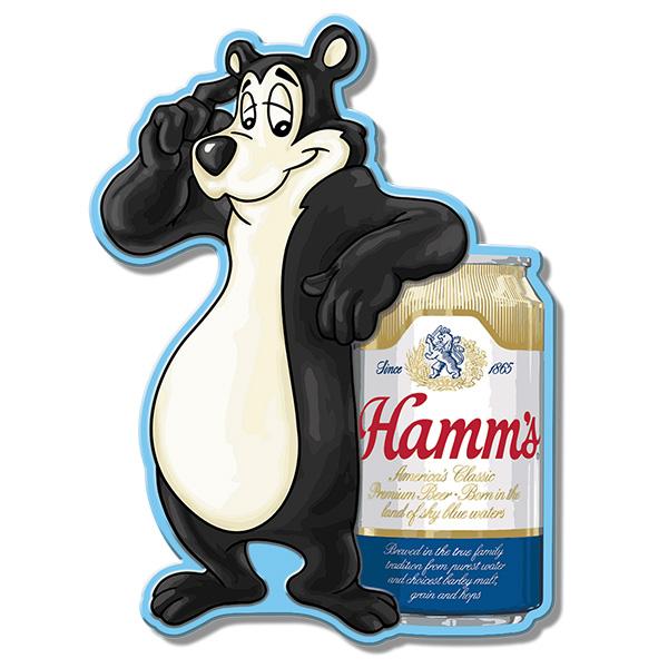 アメリカン メタルサイン インテリア Hamm'sBear 可愛い ブリキ看板 ハムズビール レトロ ラウンドメタル ビンテージ ハムズベア ブリキ看板 アンティーク雑貨