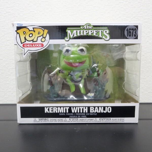 ファンコポップ マペット カーミット バンジョー フィギュア アメトイ アメリカン雑貨 FUNKO POP! DELUXE VINYLE FIGURE The Muppets Kermit with Banjo カエルの画像