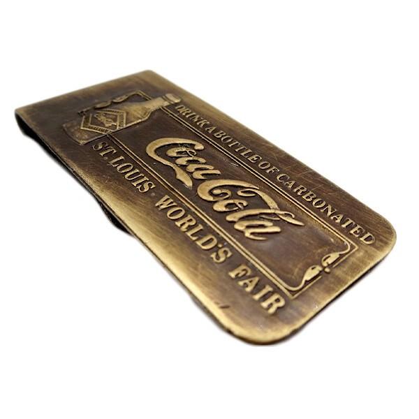 ★美品★真鍮製 ヴィンテージ コカ・コーラ×ティファニー マネークリップ Coca Cola（コカコーラ） マネークリップ 金具 真鍮 札挟み 札束止