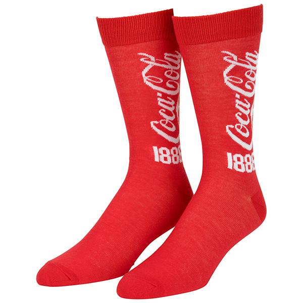Coca Cola（コカコーラ） 1886 クルーソックス 靴下 レッド メンズ